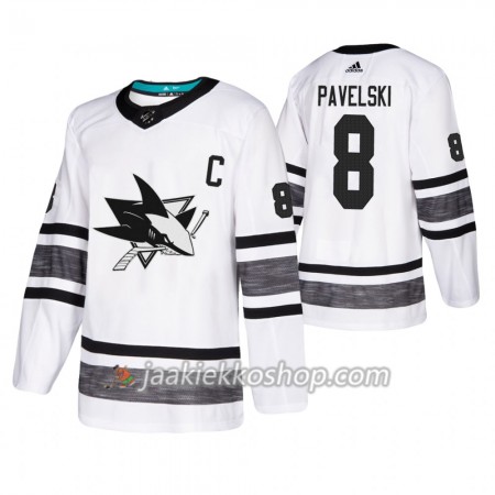 Miehille NHL San Jose Sharks Pelipaita Joe Pavelski 8 Valkoinen 2019 All-Star Adidas Authentic